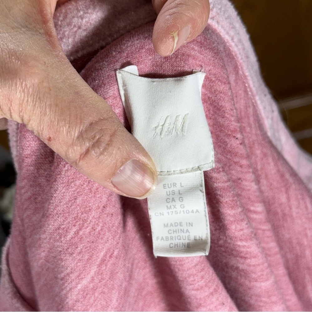 HM Pink Marl Button Up Shacket Shirt Jacket Large Pockets Heathered Soft Layer - Picture 2 of 10